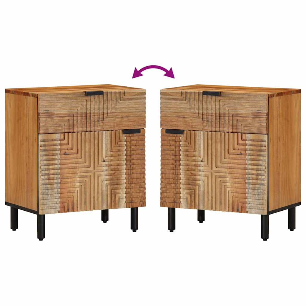 Nachtkastje met lade Bruin 50 x 33 x 60 cm Massief acaciahout is nu te koop bij PeponiXL, paradijselijk wonen!