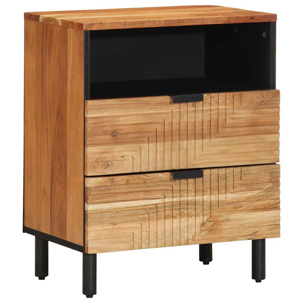 Nachtkastje met lade Bruin 50 x 33 x 62 cm Massief acaciahout is nu te koop bij PeponiXL, paradijselijk wonen!