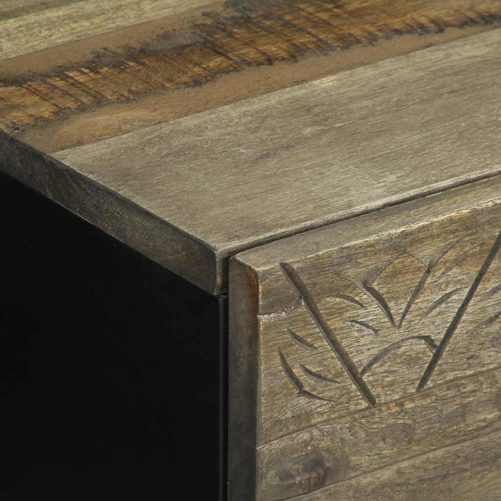 Nachtkastje 40x33x46 cm massief mangohout lichtgrijs is nu te koop bij PeponiXL, paradijselijk wonen!