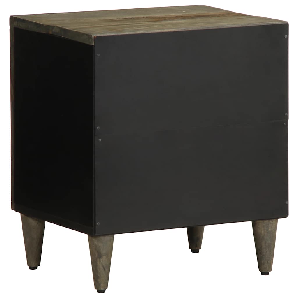 Nachtkastjes 2 st 40x33x46 cm massief mangohout lichtgrijs is nu te koop bij PeponiXL, paradijselijk wonen!