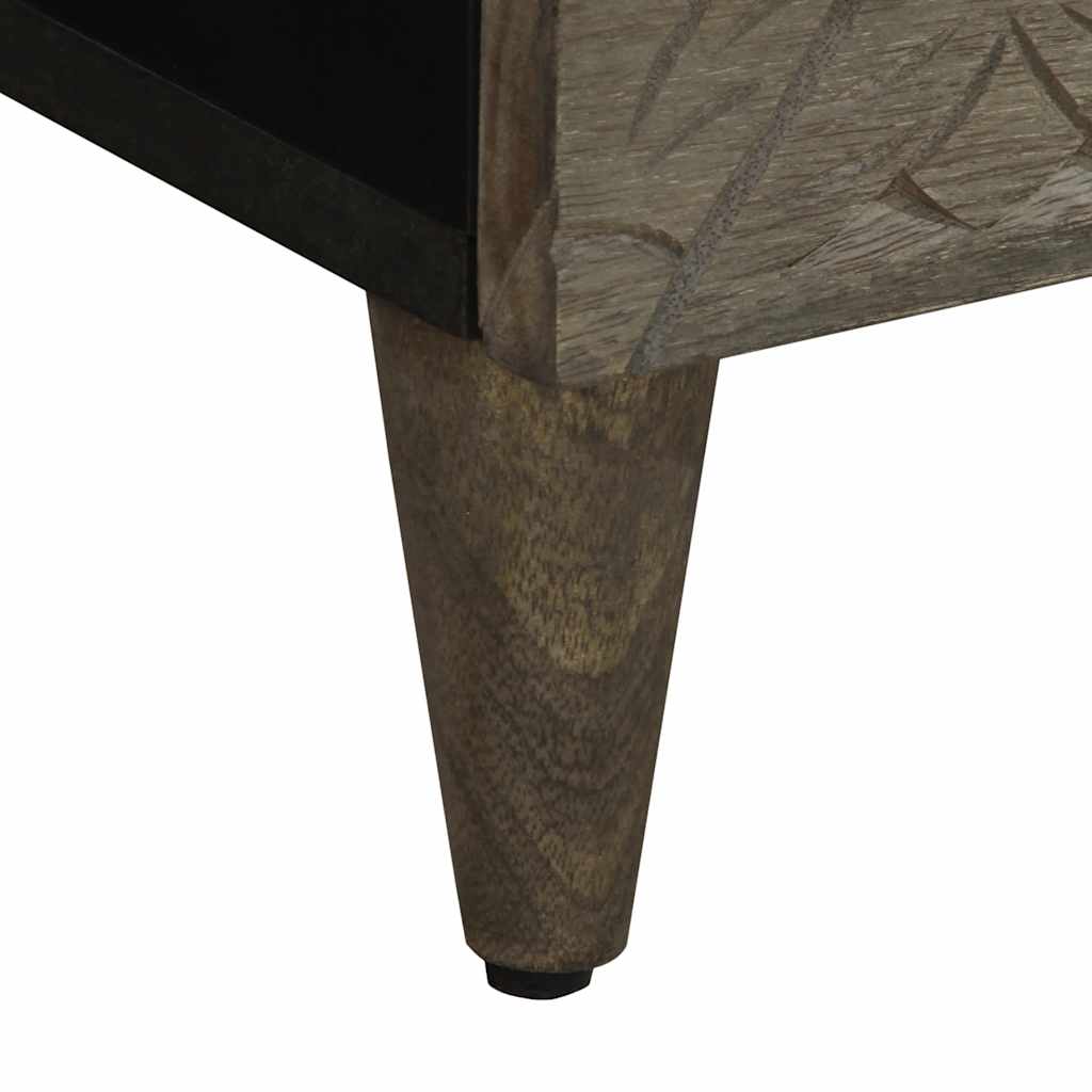 Nachtkastjes 2 st 40x33x46 cm massief mangohout lichtgrijs is nu te koop bij PeponiXL, paradijselijk wonen!