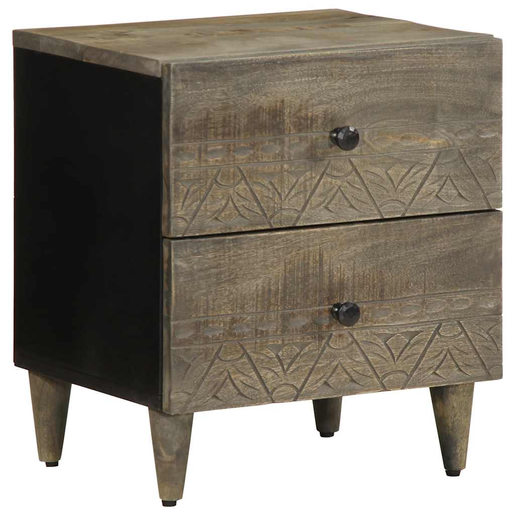 Nachtkastjes 2 st 40x33x46 cm massief mangohout lichtgrijs is nu te koop bij PeponiXL, paradijselijk wonen!