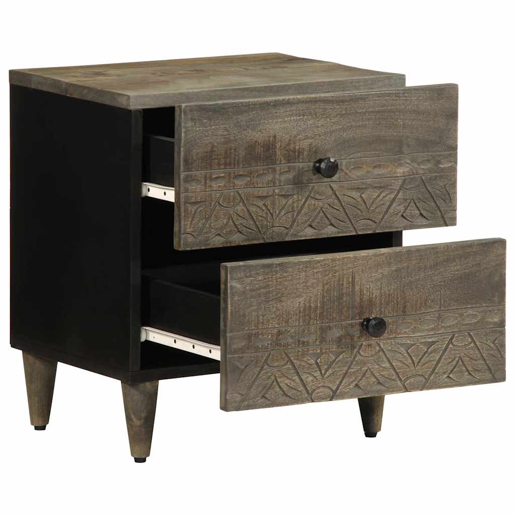 Nachtkastjes 2 st 40x33x46 cm massief mangohout lichtgrijs is nu te koop bij PeponiXL, paradijselijk wonen!