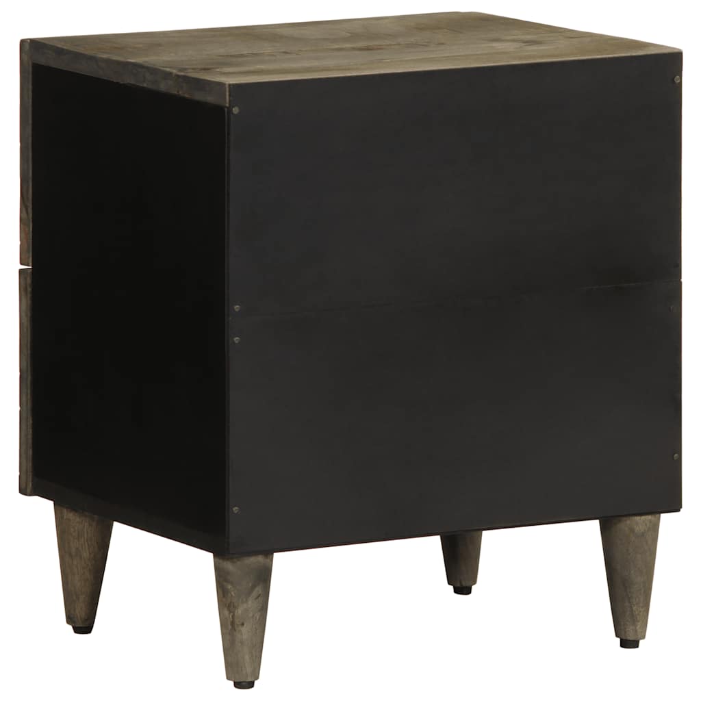 Nachtkastjes 2 st 40x33x46 cm massief mangohout lichtgrijs is nu te koop bij PeponiXL, paradijselijk wonen!