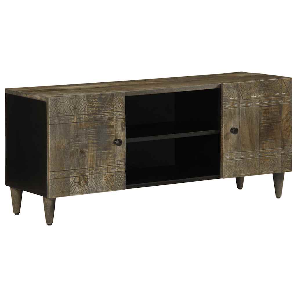 Tv-meubel 105x33,5x46 cm massief mangohout lichtgrijs is nu te koop bij PeponiXL, paradijselijk wonen!
