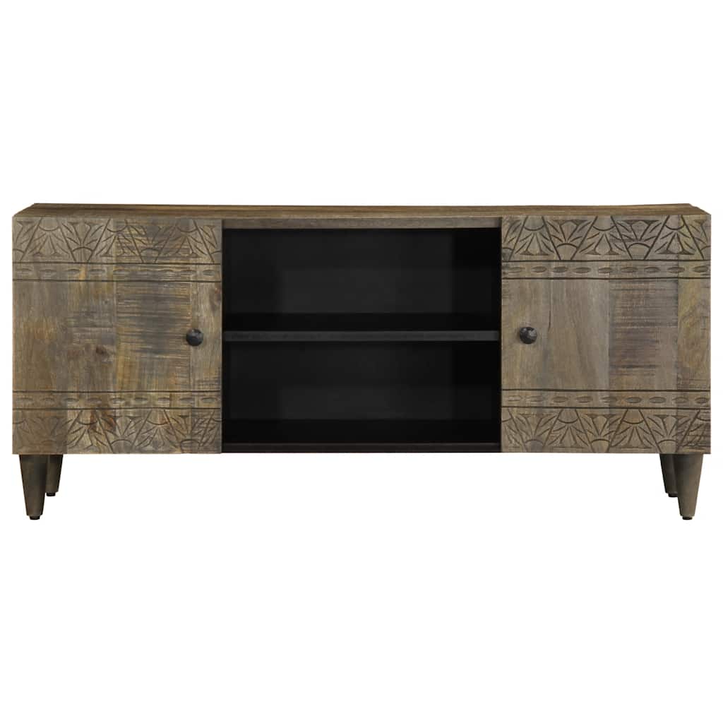 Tv-meubel 105x33,5x46 cm massief mangohout lichtgrijs is nu te koop bij PeponiXL, paradijselijk wonen!