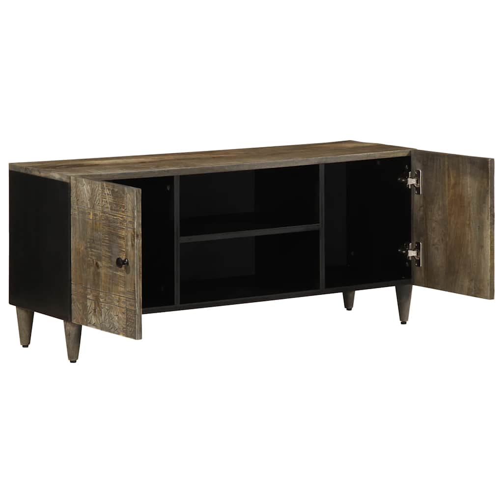 Tv-meubel 105x33,5x46 cm massief mangohout lichtgrijs is nu te koop bij PeponiXL, paradijselijk wonen!