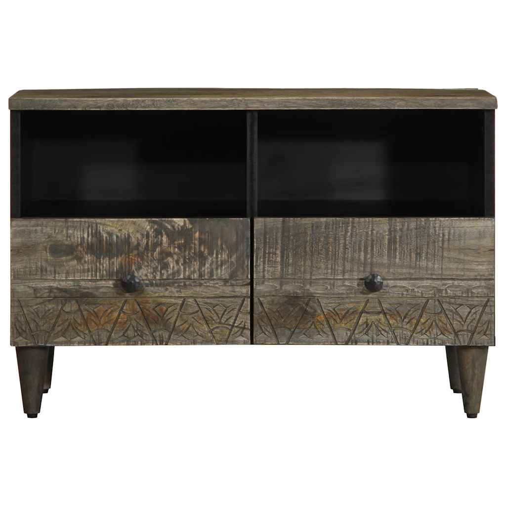 Tv-meubel 70x33,5x46 cm massief mangohout lichtgrijs is nu te koop bij PeponiXL, paradijselijk wonen!