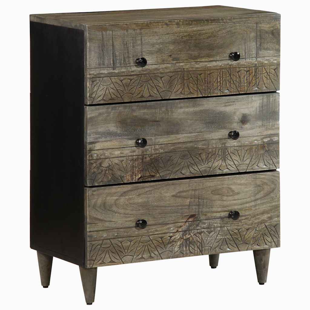 Dressoir 60x33,5x75 cm massief mangohout lichtgrijs is nu te koop bij PeponiXL, paradijselijk wonen!