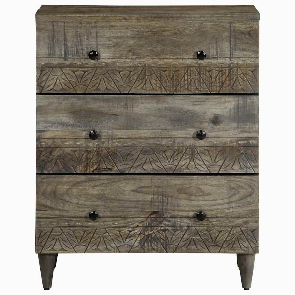 Dressoir 60x33,5x75 cm massief mangohout lichtgrijs is nu te koop bij PeponiXL, paradijselijk wonen!