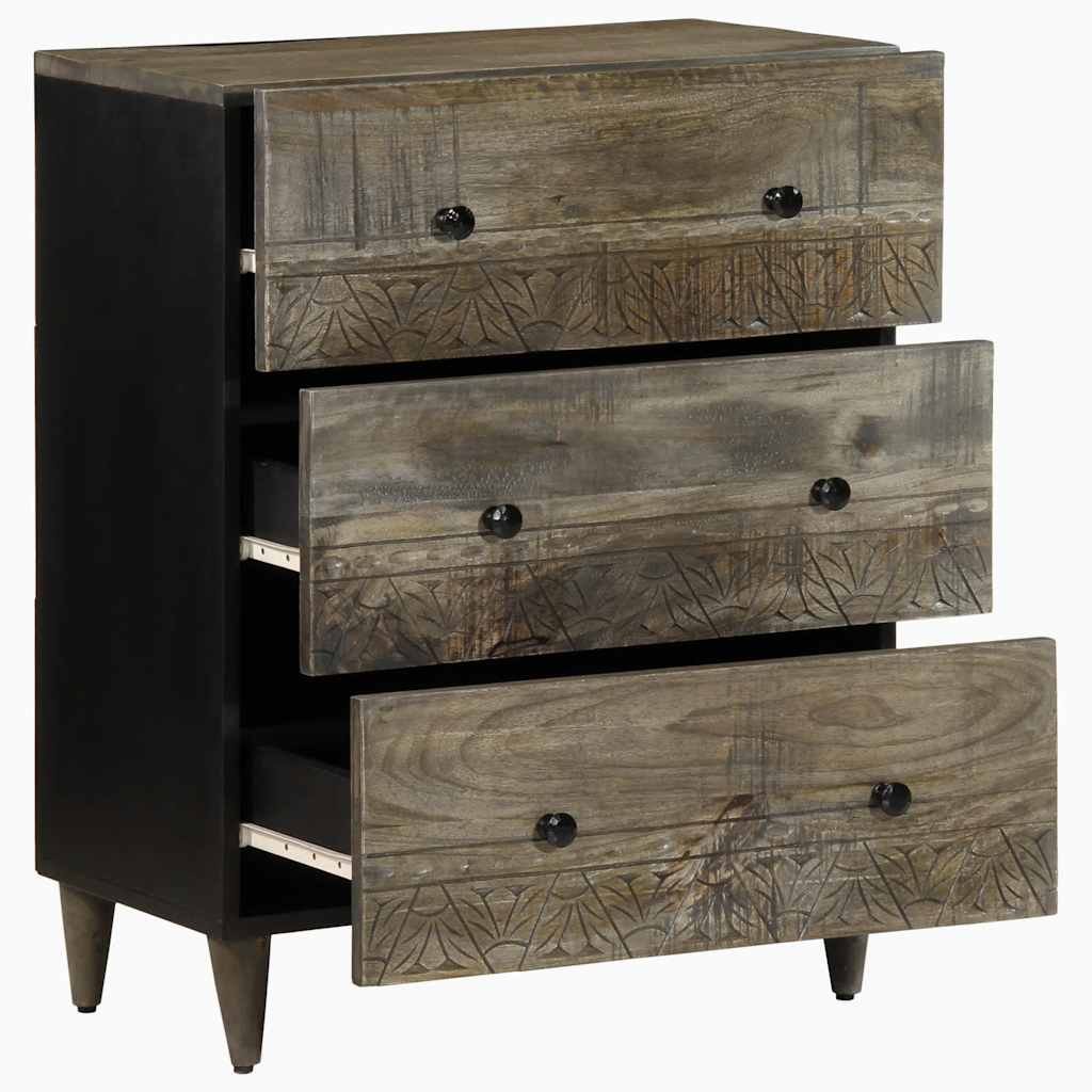 Dressoir 60x33,5x75 cm massief mangohout lichtgrijs is nu te koop bij PeponiXL, paradijselijk wonen!
