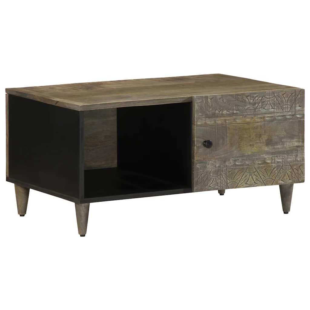 Salontafel 80x50x40 cm massief mangohout lichtgrijs is nu te koop bij PeponiXL, paradijselijk wonen!