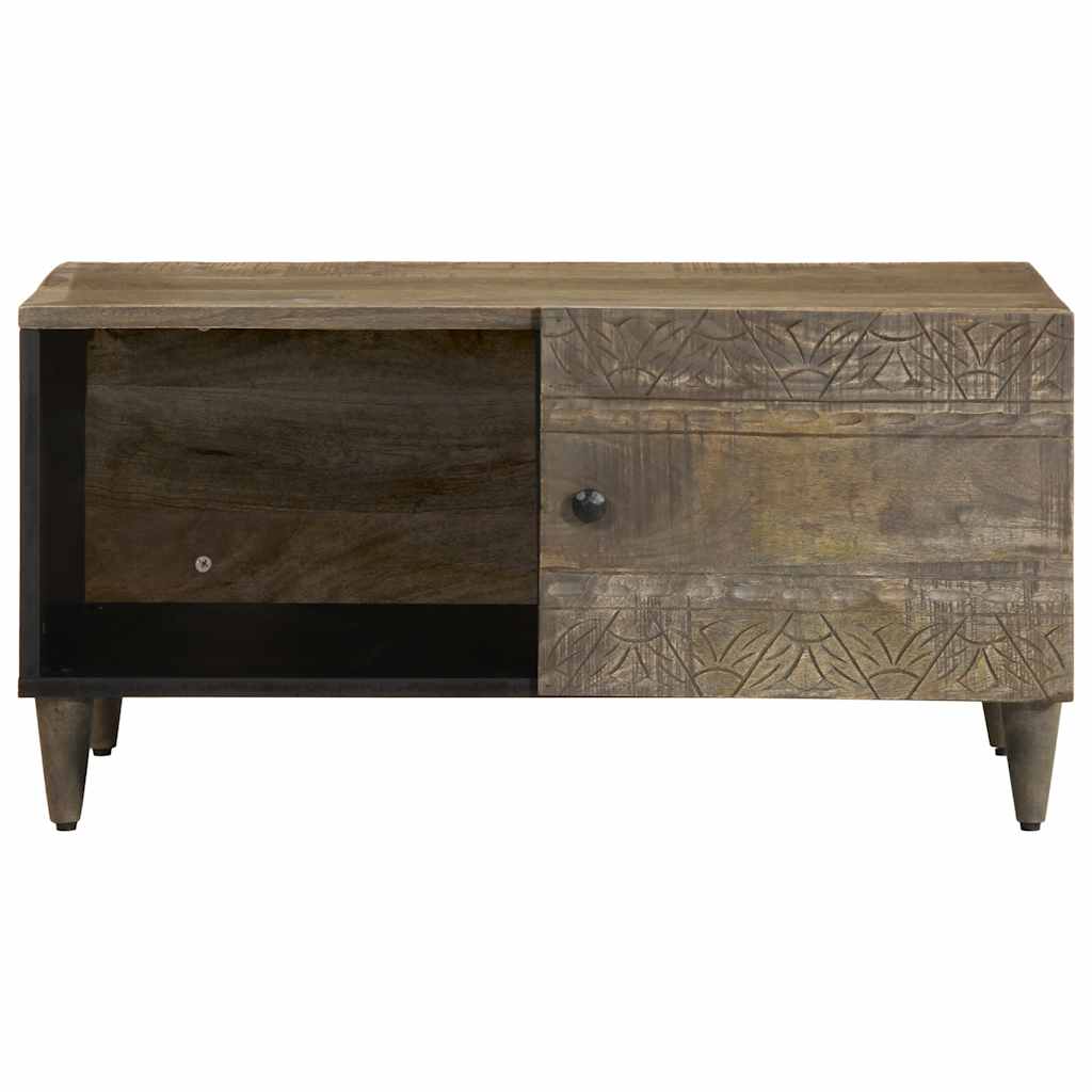 Salontafel 80x50x40 cm massief mangohout lichtgrijs is nu te koop bij PeponiXL, paradijselijk wonen!