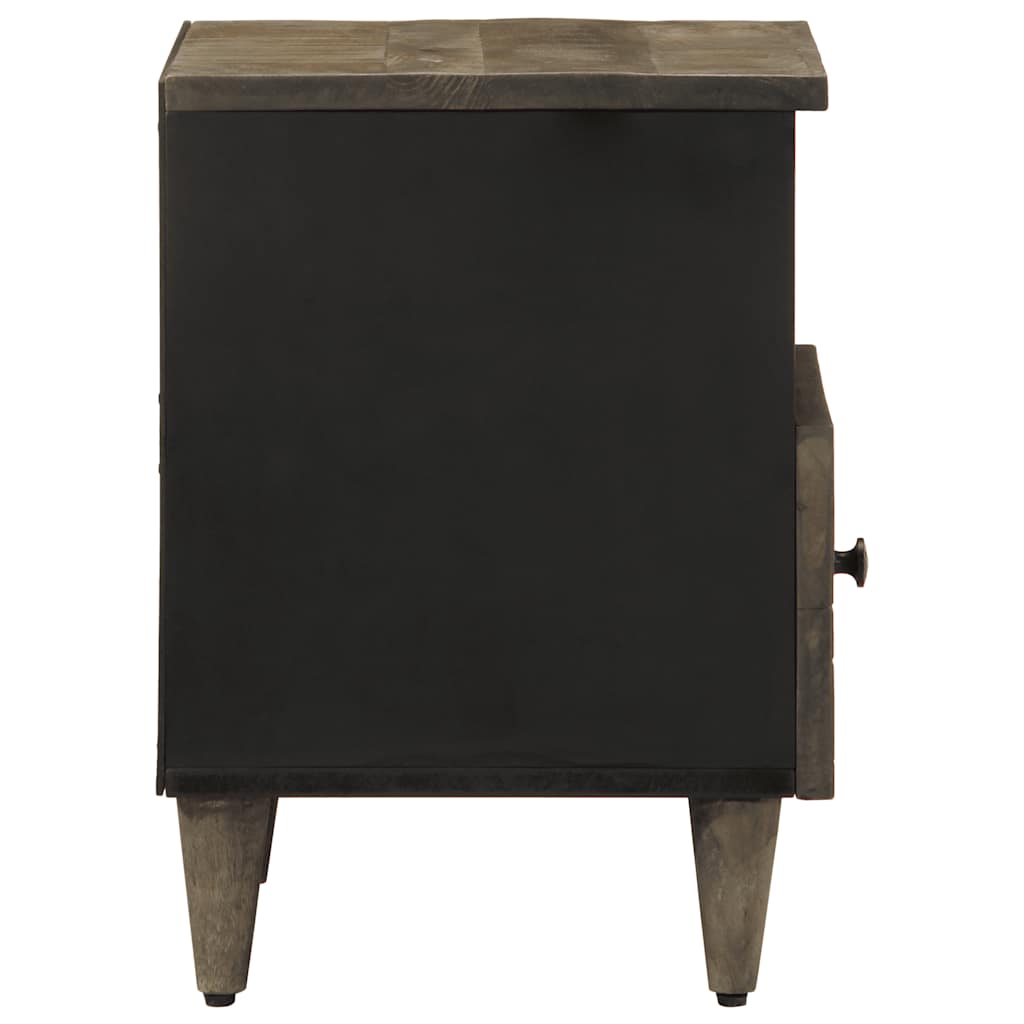 Nachtkastje 40x33x46 cm massief mangohout lichtgrijs is nu te koop bij PeponiXL, paradijselijk wonen!