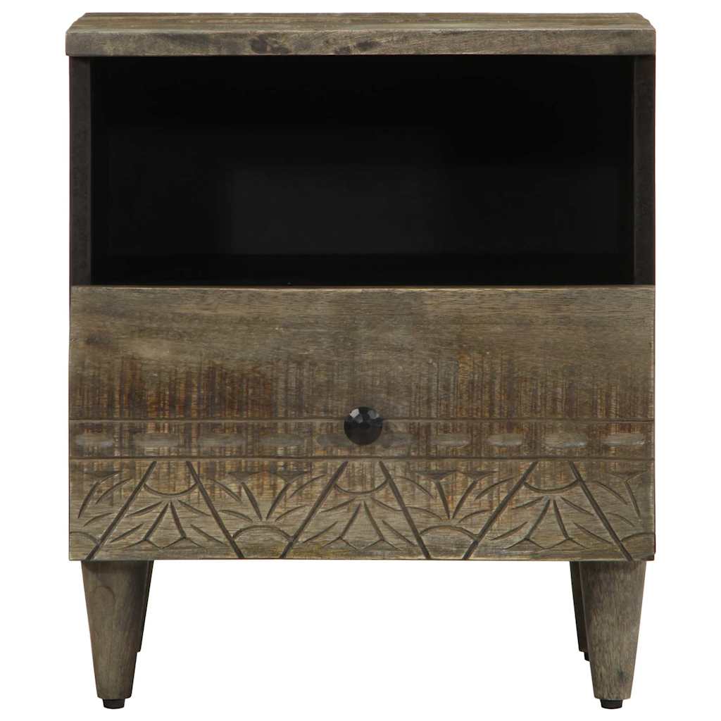 Nachtkastjes 2 st 40x33x46 cm massief mangohout lichtgrijs is nu te koop bij PeponiXL, paradijselijk wonen!