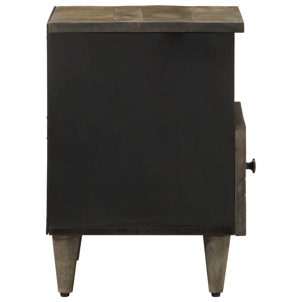 Nachtkastjes 2 st 40x33x46 cm massief mangohout lichtgrijs is nu te koop bij PeponiXL, paradijselijk wonen!