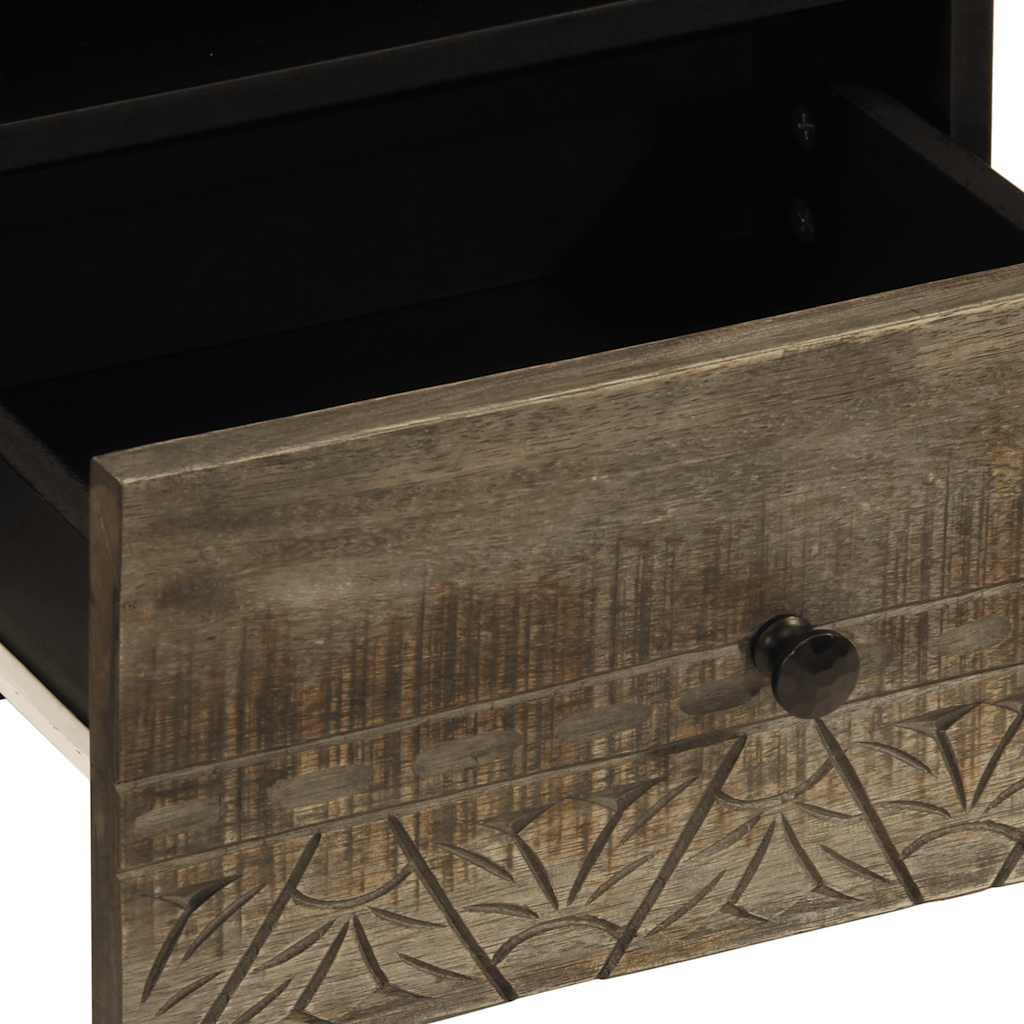 Nachtkastjes 2 st 40x33x46 cm massief mangohout lichtgrijs is nu te koop bij PeponiXL, paradijselijk wonen!