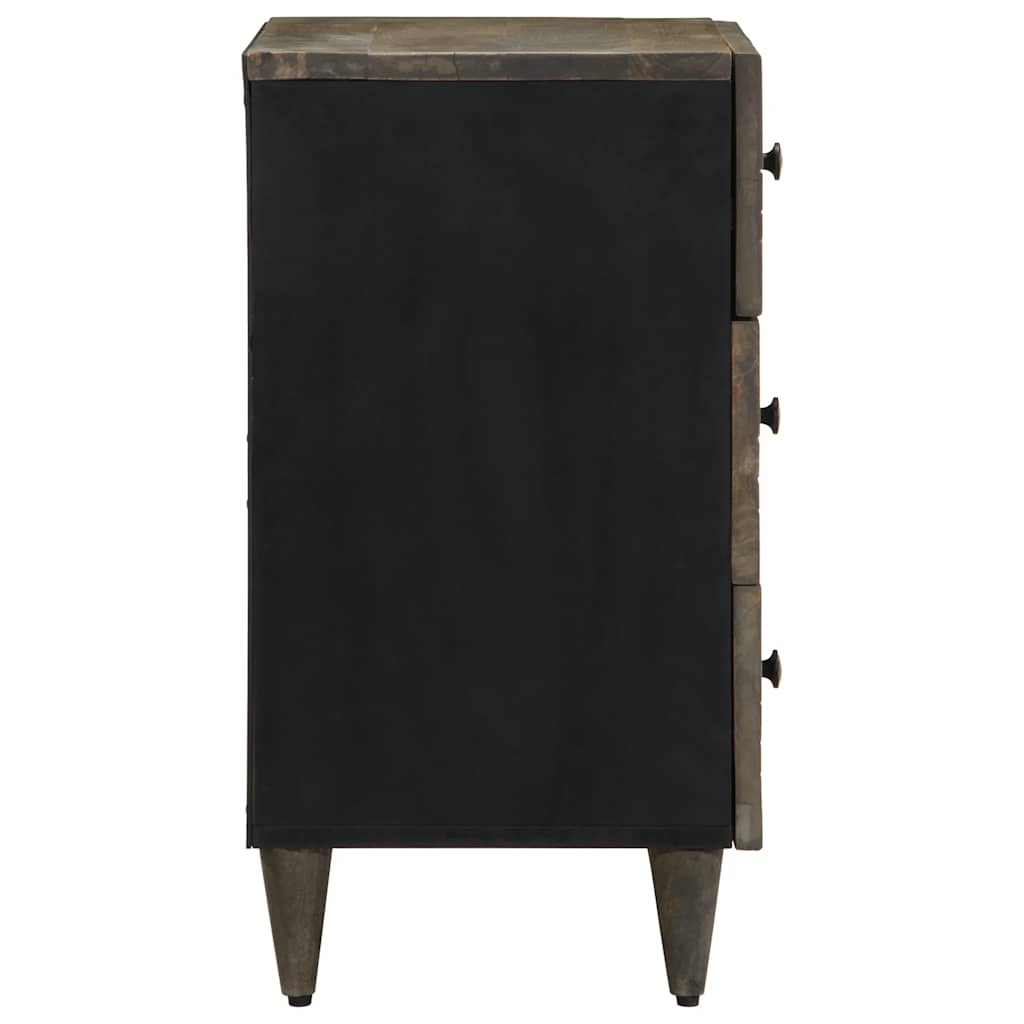 Nachtkastje 50x33x60 cm massief mangohout lichtgrijs is nu te koop bij PeponiXL, paradijselijk wonen!