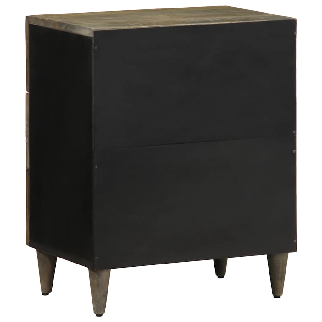 Nachtkastje 50x33x60 cm massief mangohout lichtgrijs is nu te koop bij PeponiXL, paradijselijk wonen!