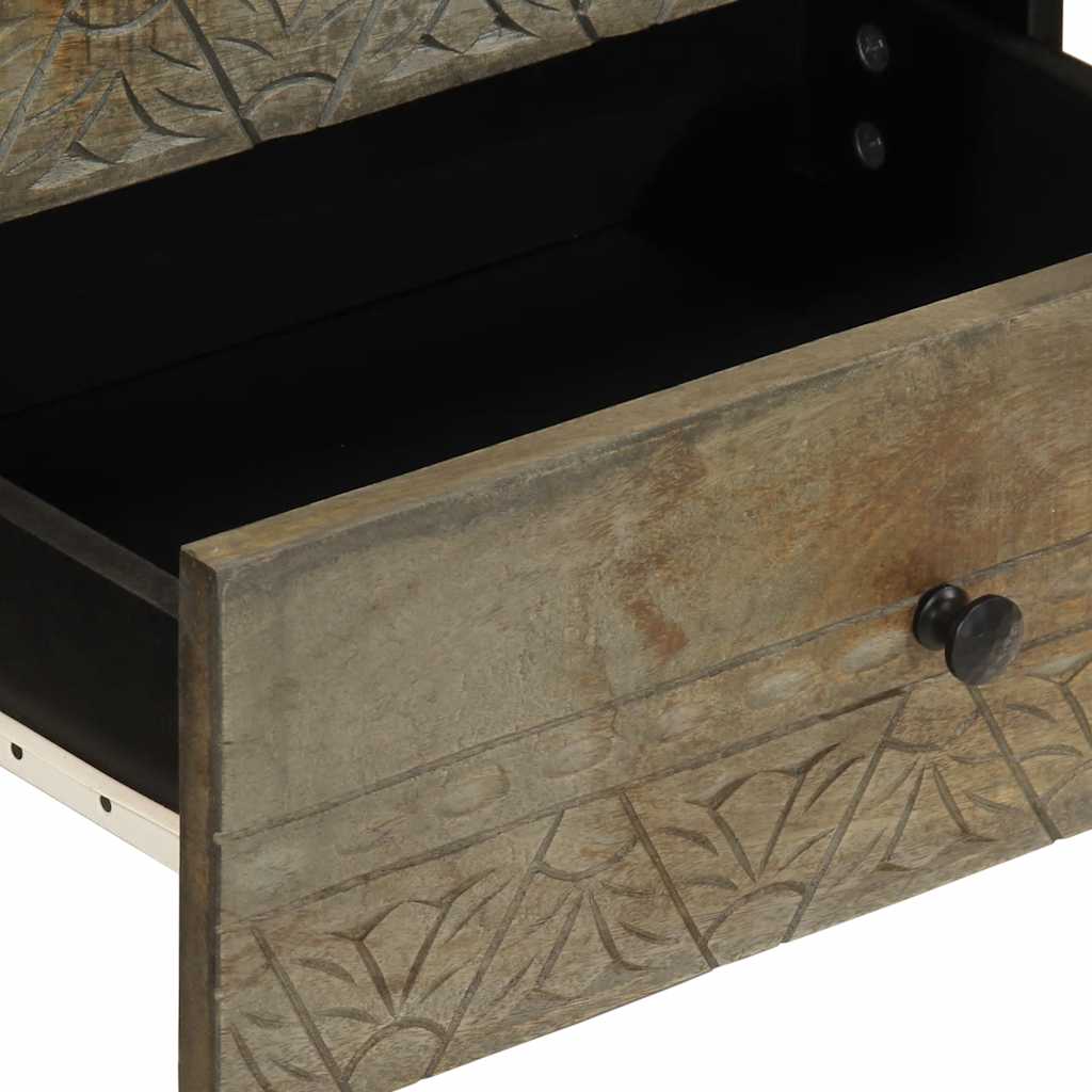 Nachtkastje 50x33x60 cm massief mangohout lichtgrijs is nu te koop bij PeponiXL, paradijselijk wonen!