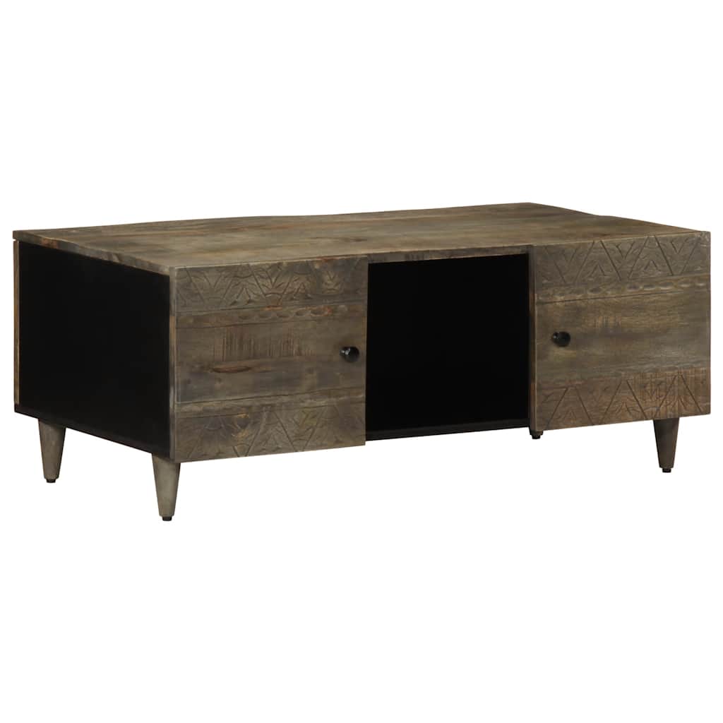 Salontafel 100x54x40 cm massief mangohout lichtgrijs is nu te koop bij PeponiXL, paradijselijk wonen!