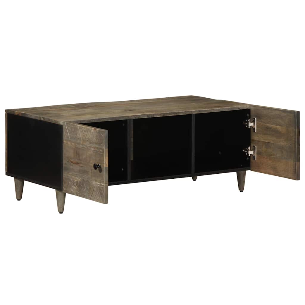 Salontafel 100x54x40 cm massief mangohout lichtgrijs is nu te koop bij PeponiXL, paradijselijk wonen!