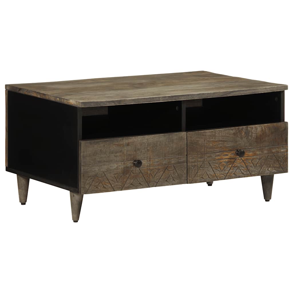 Salontafel 80x54x40 cm massief mangohout lichtgrijs is nu te koop bij PeponiXL, paradijselijk wonen!