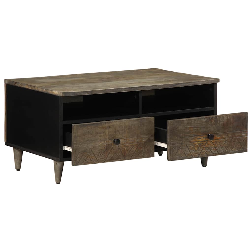 Salontafel 80x54x40 cm massief mangohout lichtgrijs is nu te koop bij PeponiXL, paradijselijk wonen!