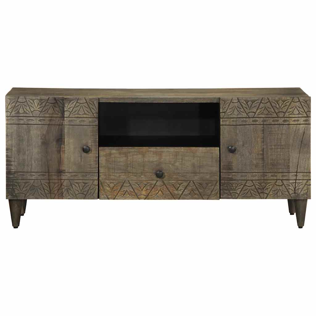 Tv-meubel 105x33,5x46 cm massief mangohout lichtgrijs is nu te koop bij PeponiXL, paradijselijk wonen!