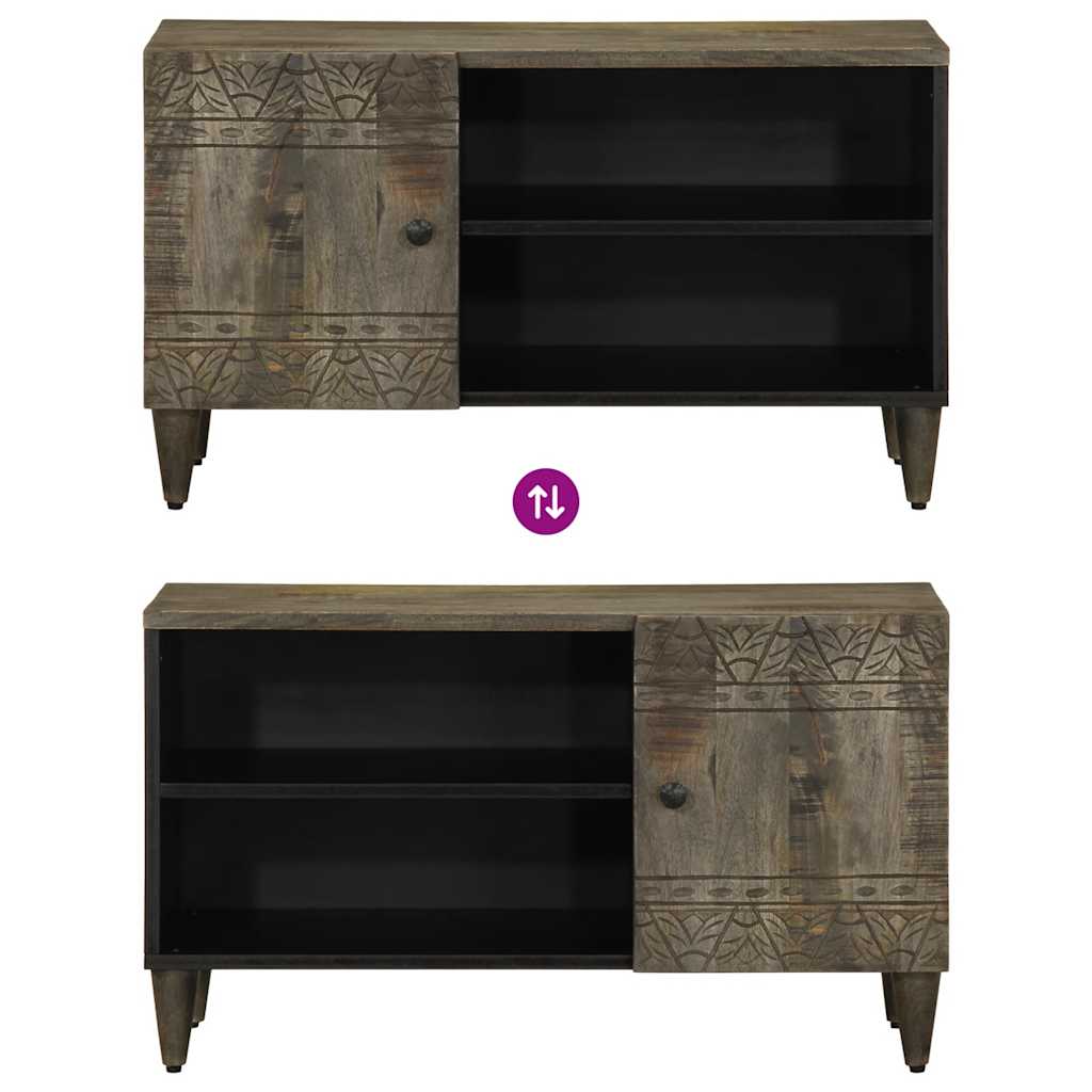 Tv-meubel 80x31,5x46 cm massief mangohout lichtgrijs is nu te koop bij PeponiXL, paradijselijk wonen!
