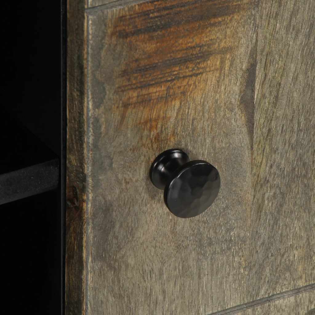Tv-meubel 80x31,5x46 cm massief mangohout lichtgrijs is nu te koop bij PeponiXL, paradijselijk wonen!