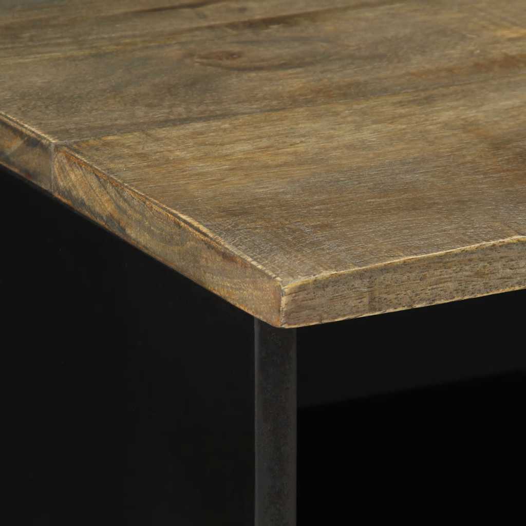 Tv-meubel 80x33x46 cm massief mangohout zwart is nu te koop bij PeponiXL, paradijselijk wonen!