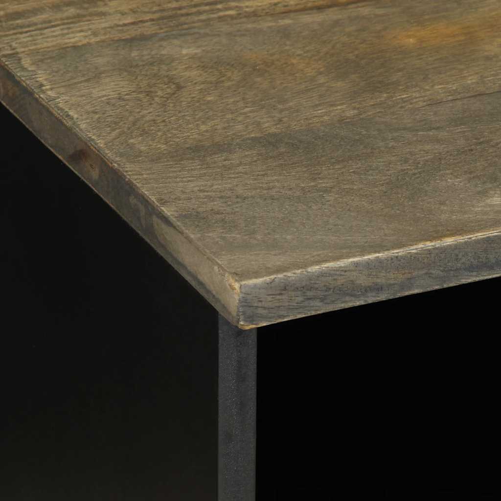 Tv-meubel 100x33x46 cm massief mangohout zwart is nu te koop bij PeponiXL, paradijselijk wonen!