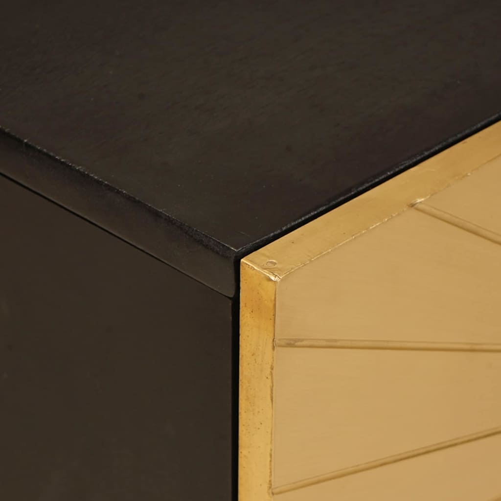 TV-kast met plank Zwart en Goud 105 x 33 x 46 cm Bewerkt hout is nu te koop bij PeponiXL, paradijselijk wonen!