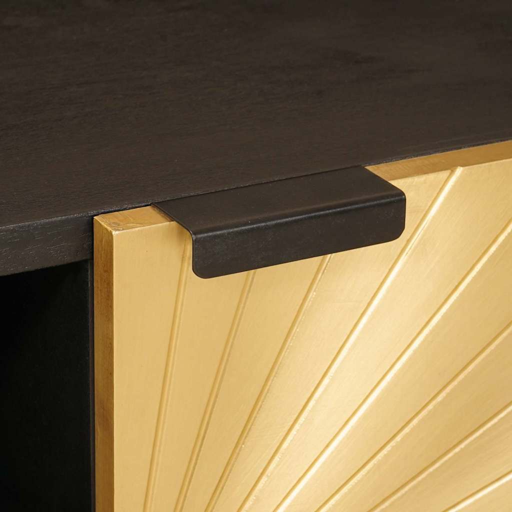 TV-kast met plank Zwart en Goud 105 x 33 x 46 cm Bewerkt hout is nu te koop bij PeponiXL, paradijselijk wonen!