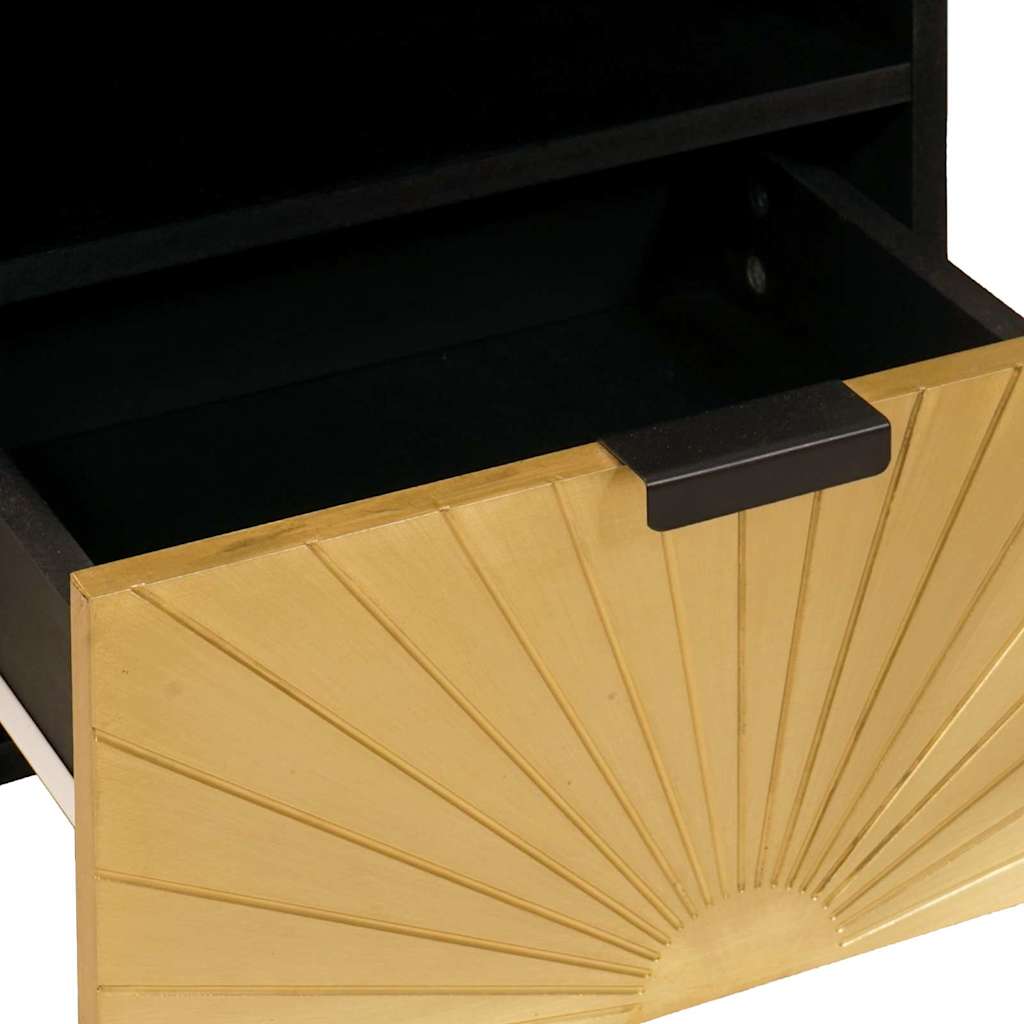 TV-kast met lade Zwart en Goud 70 x 33 x 46 cm Bewerkt hout is nu te koop bij PeponiXL, paradijselijk wonen!