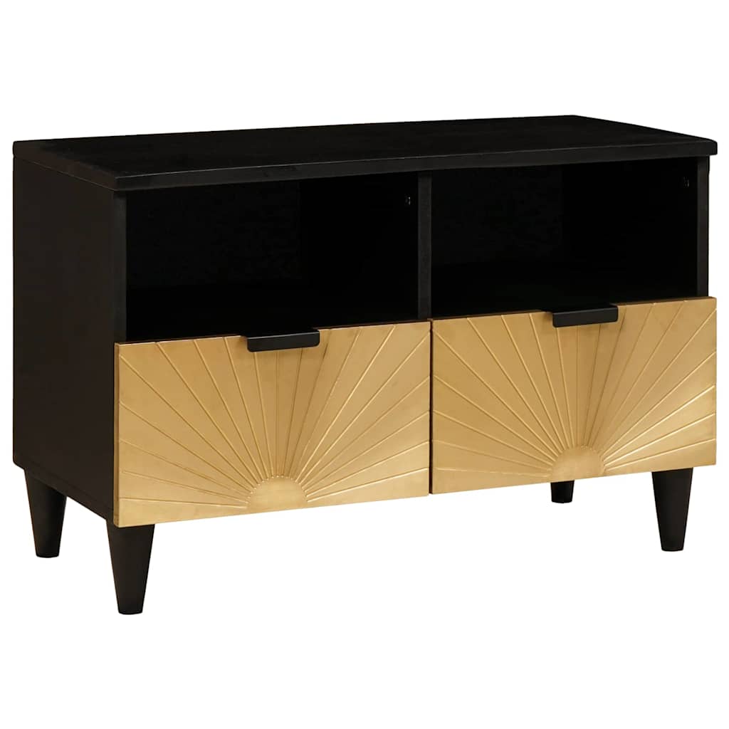 TV-kast met lade Zwart en Goud 70 x 33 x 46 cm Bewerkt hout is nu te koop bij PeponiXL, paradijselijk wonen!