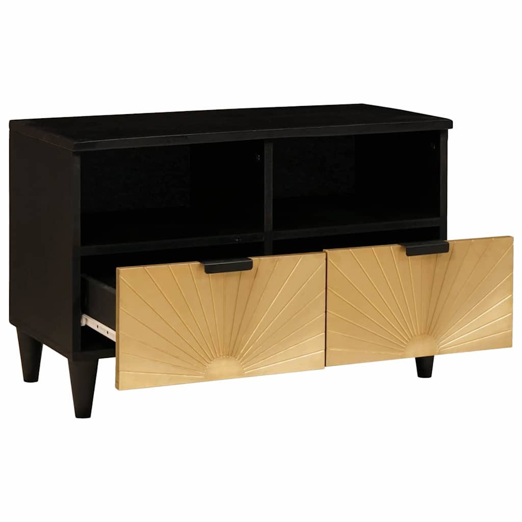 TV-kast met lade Zwart en Goud 70 x 33 x 46 cm Bewerkt hout is nu te koop bij PeponiXL, paradijselijk wonen!