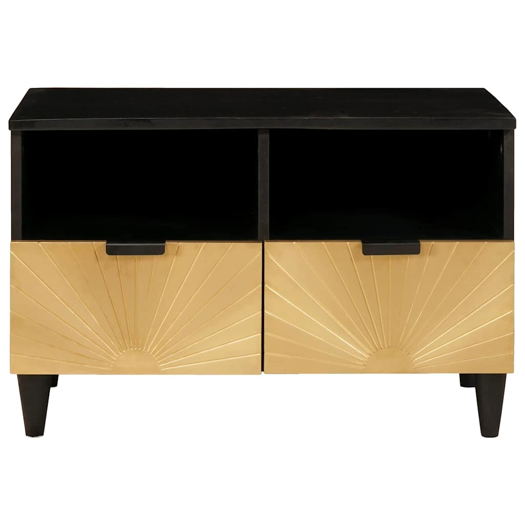 TV-kast met lade Zwart en Goud 70 x 33 x 46 cm Bewerkt hout is nu te koop bij PeponiXL, paradijselijk wonen!
