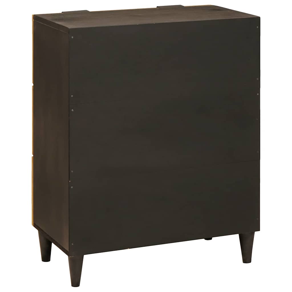 Dressoir Zwart en Goud 60 x 33 x 75 cm Massief Mango Hout is nu te koop bij PeponiXL, paradijselijk wonen!