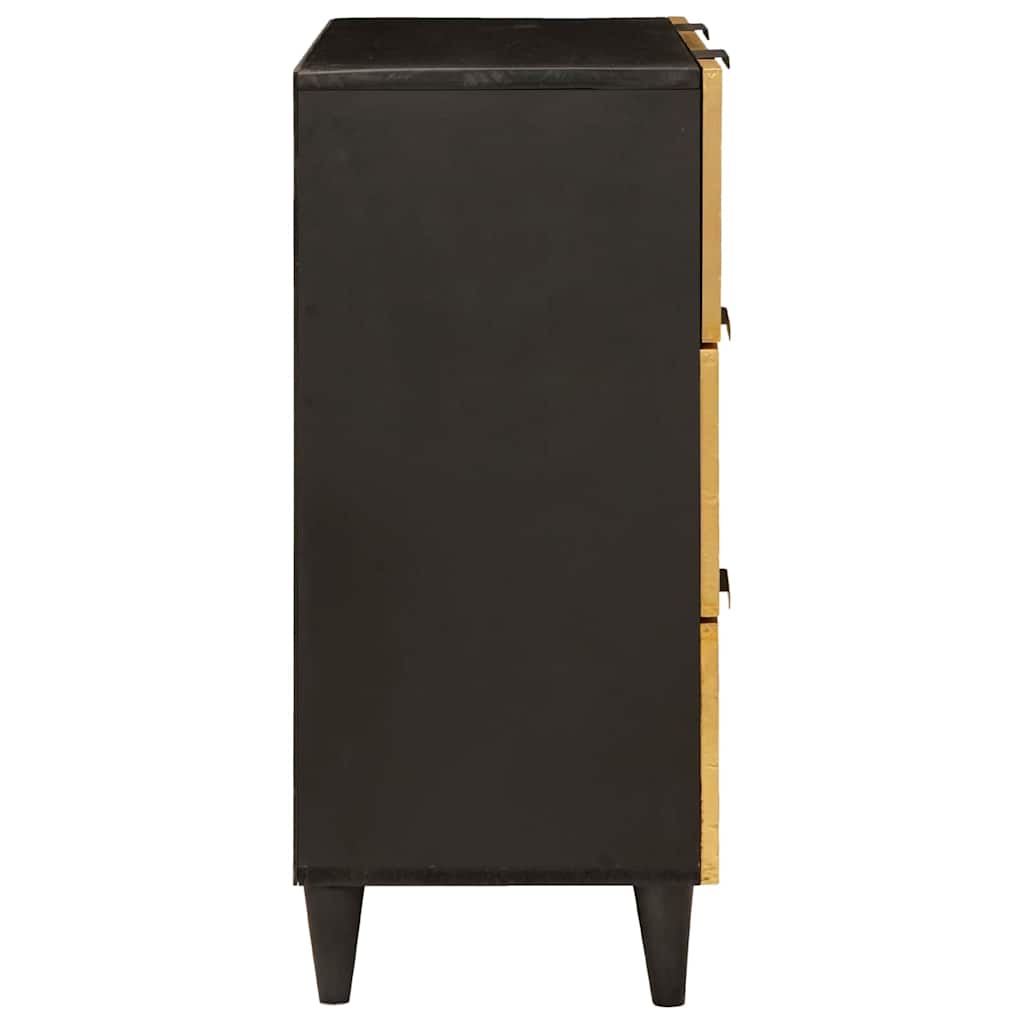 Dressoir Zwart en Goud 60 x 33 x 75 cm Massief Mango Hout is nu te koop bij PeponiXL, paradijselijk wonen!