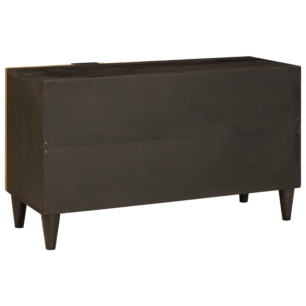 TV-kast met plank Zwart en Goud 80 x 33 x 46 cm Bewerkt hout is nu te koop bij PeponiXL, paradijselijk wonen!