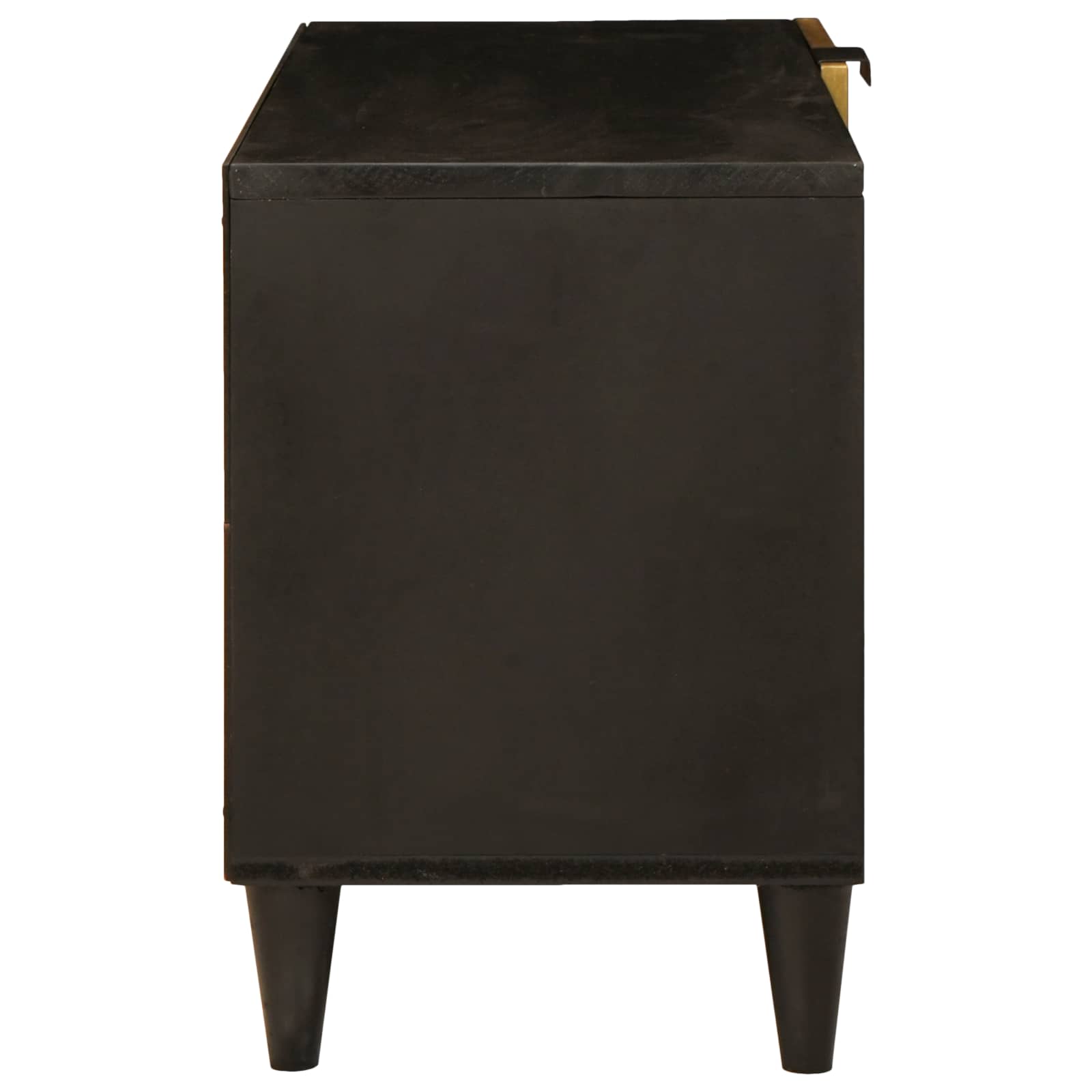 TV-kast met plank Zwart en Goud 80 x 33 x 46 cm Bewerkt hout is nu te koop bij PeponiXL, paradijselijk wonen!