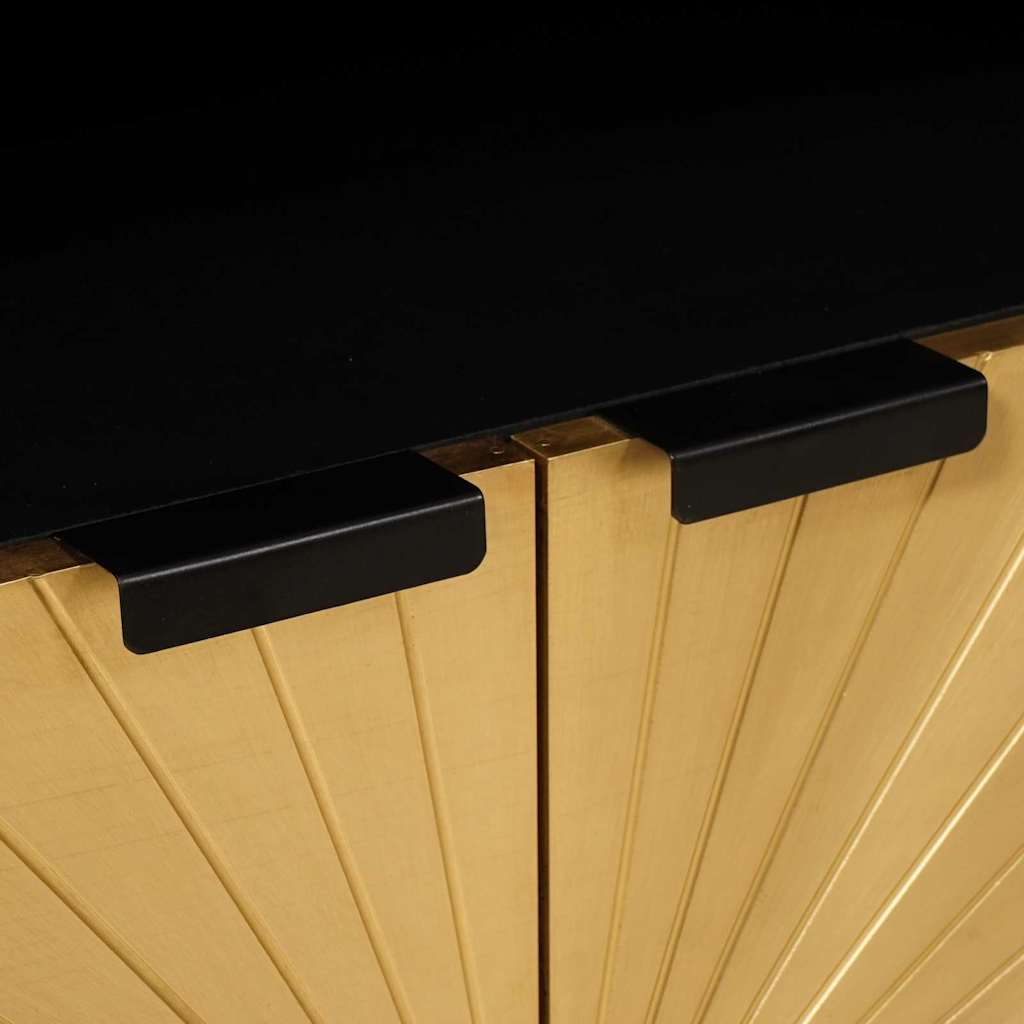 Dressoir Zwart en Goud 60 x 33 x 75 cm massief mangohout is nu te koop bij PeponiXL, paradijselijk wonen!