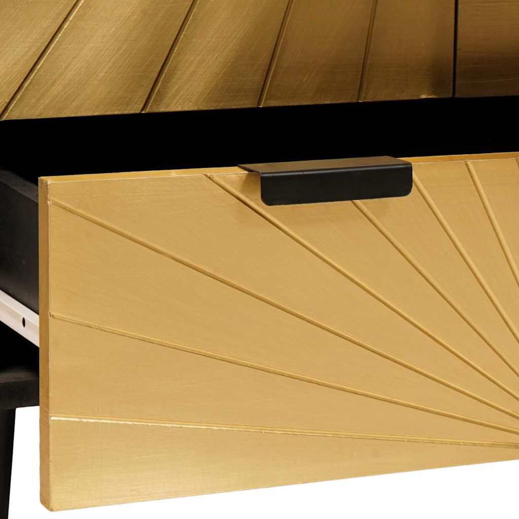 Bijzetkast Zwart en Goud 60 x 33,5 x 100 cm Massief Mango Hout is nu te koop bij PeponiXL, paradijselijk wonen!