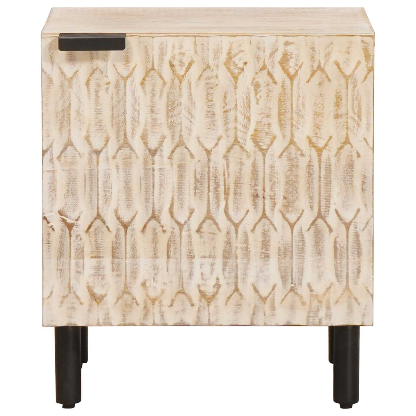 Nachtkastje Wit 40 x 33 x 46 cm Massief Mango Hout is nu te koop bij PeponiXL, paradijselijk wonen!