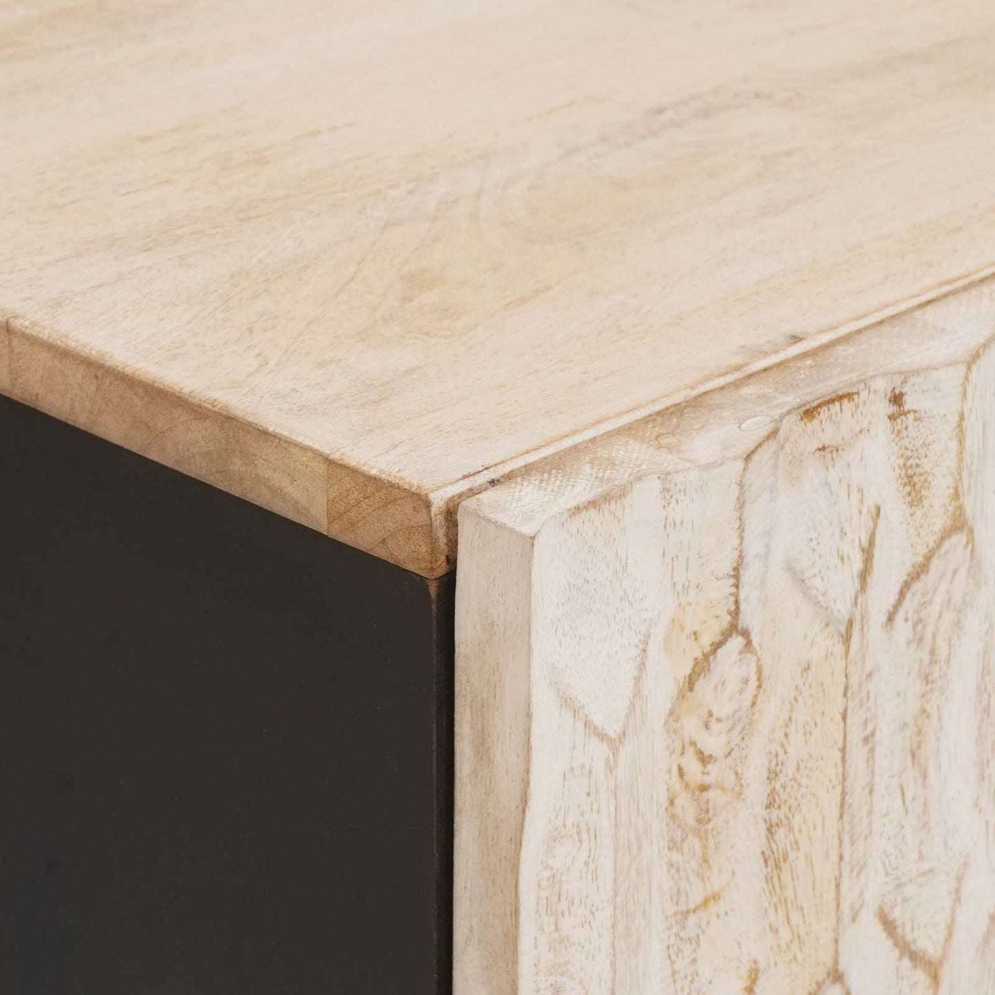 Nachtkastje 2 pcs Wit 40 x 33 x 46 cm Massief Mango Hout is nu te koop bij PeponiXL, paradijselijk wonen!