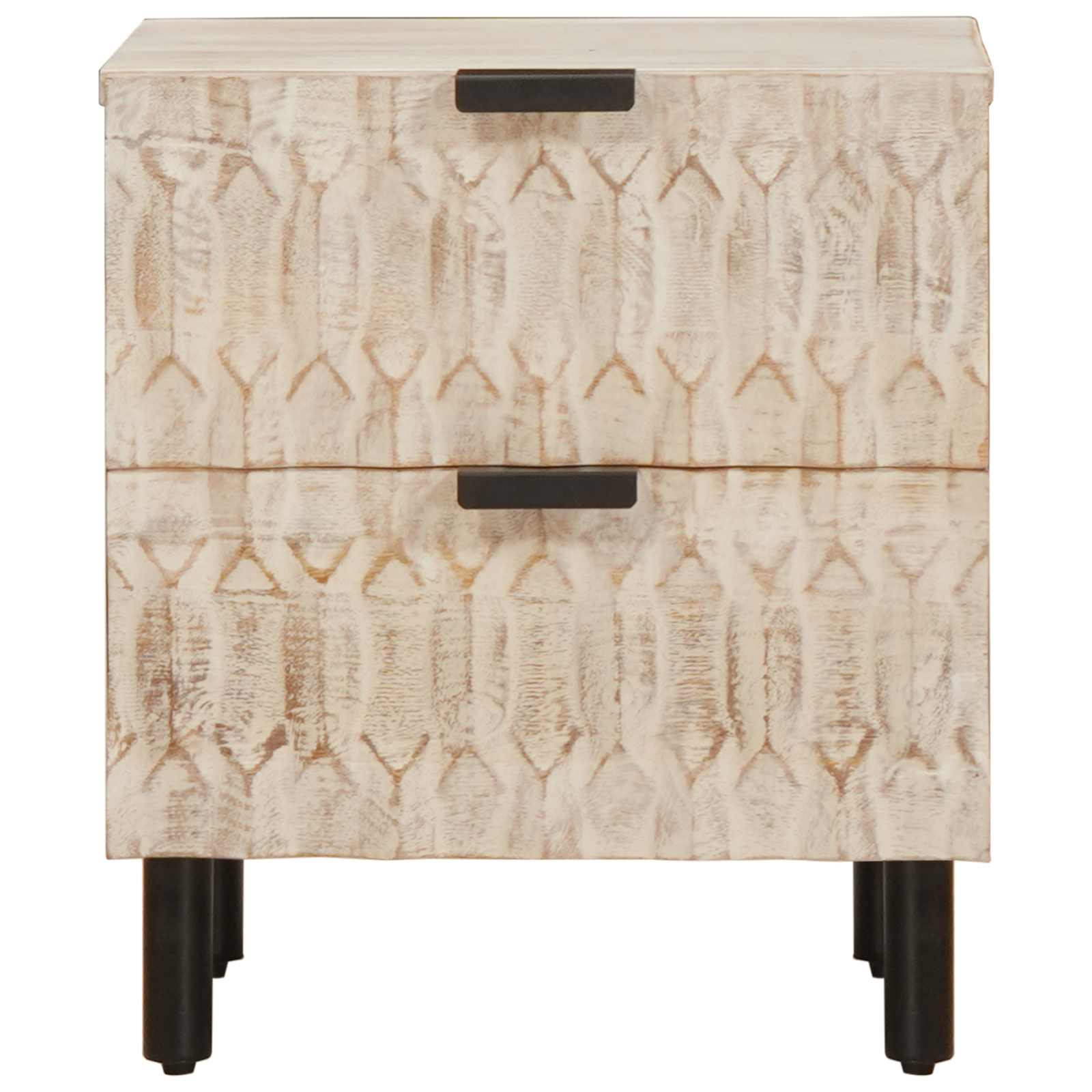 Nachtkastje 2 pcs Wit 40 x 33 x 46 cm Massief Mango Hout is nu te koop bij PeponiXL, paradijselijk wonen!