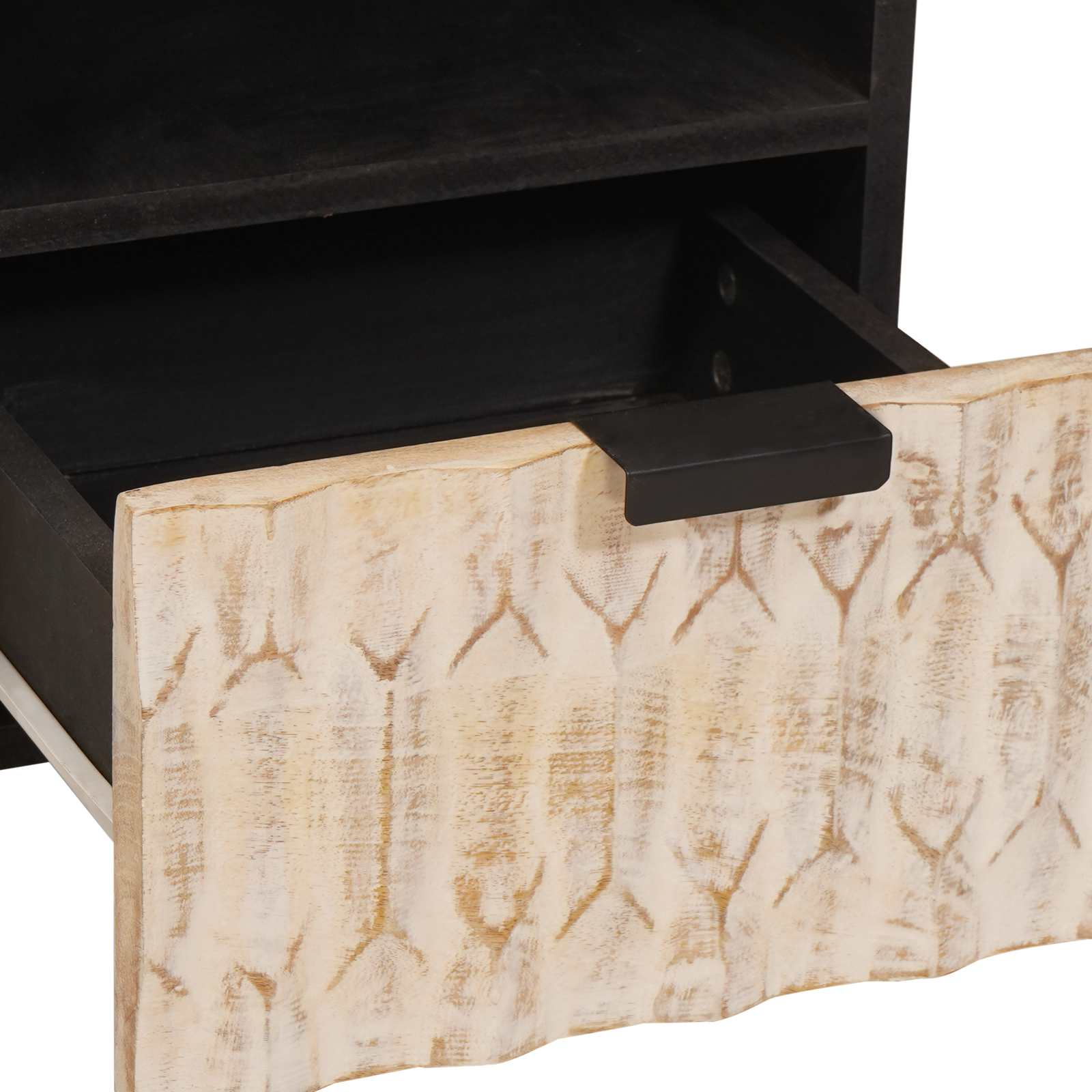 TV-kast Witte Was Afwerking 70 x 33 x 46 cm Massief Mango Hout is nu te koop bij PeponiXL, paradijselijk wonen!