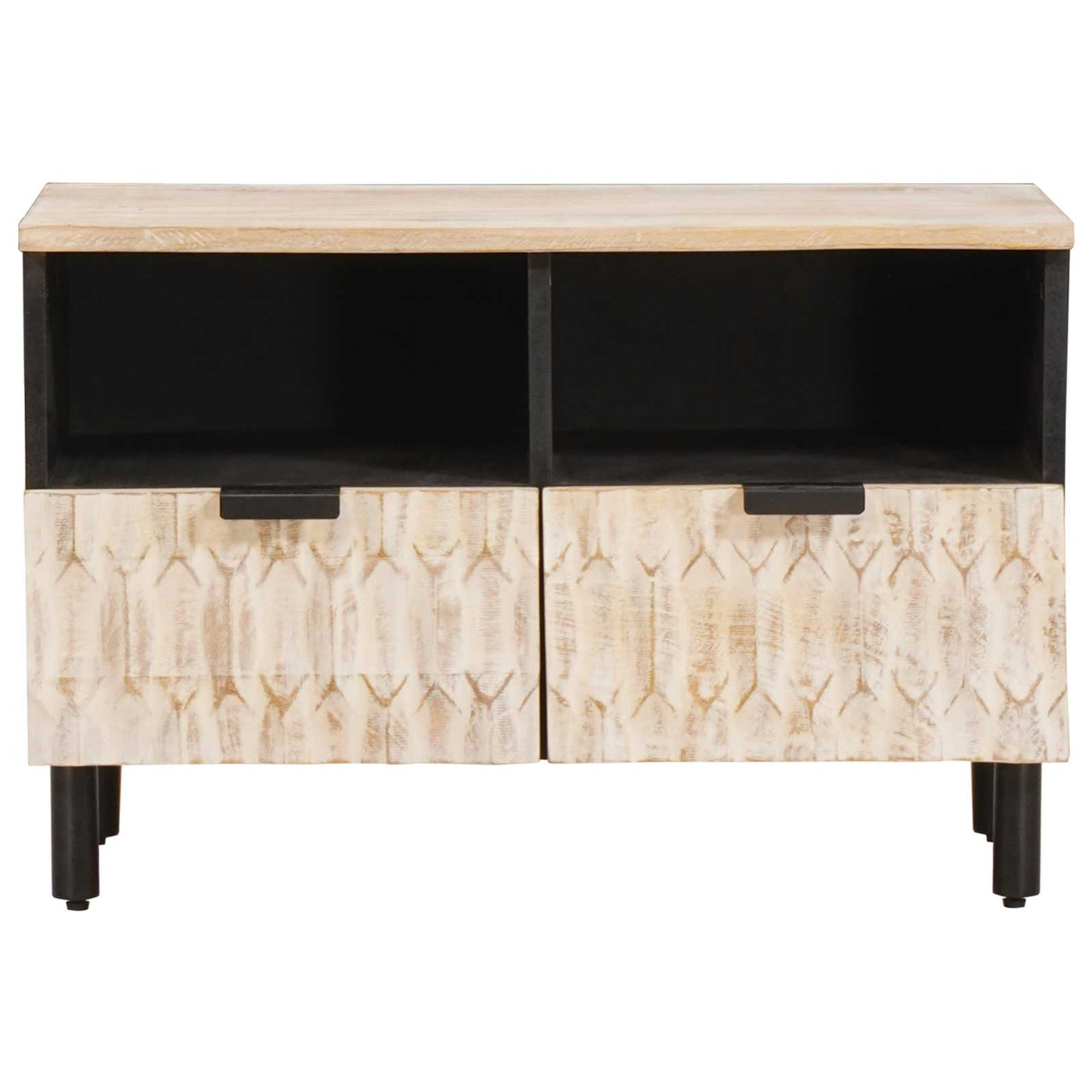TV-kast Witte Was Afwerking 70 x 33 x 46 cm Massief Mango Hout is nu te koop bij PeponiXL, paradijselijk wonen!